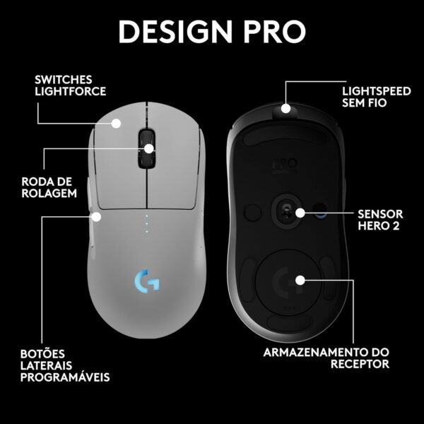 Mouse Gamer Pro 2 Lightspeed Sem Fio - Branco - Image 8