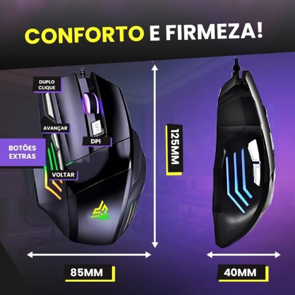 Jogador de camundongo anúbis 7 botões para pc jogos trabalho estudos 32000 dpi ajustável com led rgb alta precisão e velocidade super rápido anatómico antideslizante clique duplo pabo reforfoto premium premium premium premium premium premium premium - Image 5