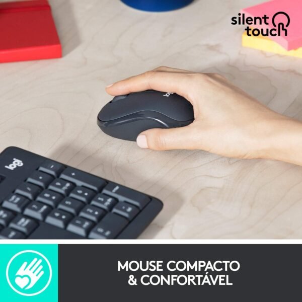 Combo Teclado e Mouse sem fio Logitech MK295 com Digitação e Clique Silencioso, Teclas de Mídia de Fácil Acesso, Conexão USB, Pilhas Inclusas e Layout ABNT2 - Image 5