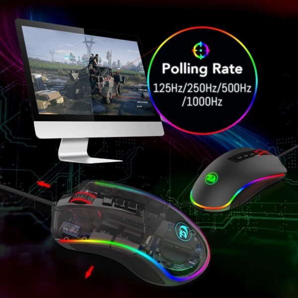 Mouse Gamer Redragon Cobra, Chroma RGB, 10000DPI, 7 Botões, Preto - Image 7