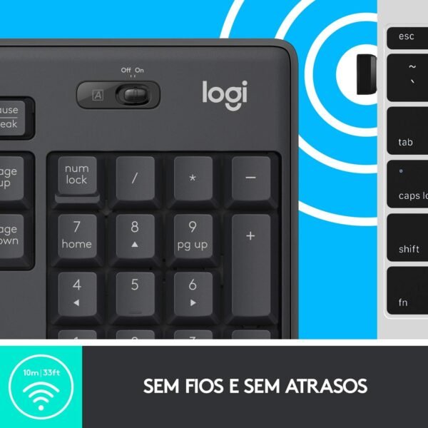 Combo Teclado e Mouse sem fio Logitech MK295 com Digitação e Clique Silencioso, Teclas de Mídia de Fácil Acesso, Conexão USB, Pilhas Inclusas e Layout ABNT2 - Image 6