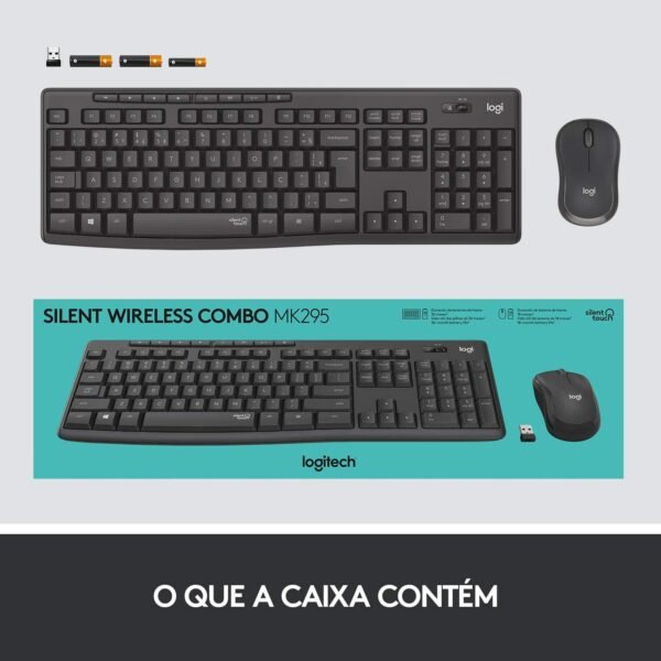 Combo Teclado e Mouse sem fio Logitech MK295 com Digitação e Clique Silencioso, Teclas de Mídia de Fácil Acesso, Conexão USB, Pilhas Inclusas e Layout ABNT2 - Image 10