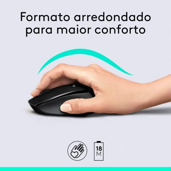 Combo Teclado e Mouse sem fio Logitech MK345 com Teclado com Apoio para as Mãos e Mouse Destro, Conexão USB, Pilhas Inclusas e Layout ABNT2 - Image 3