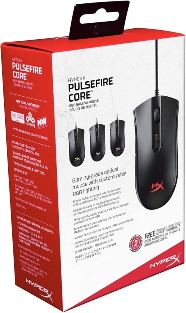Mouse do Core de Pulsefire Hyperx Para Jogos, Preto, Até 6200 DPI - Image 7