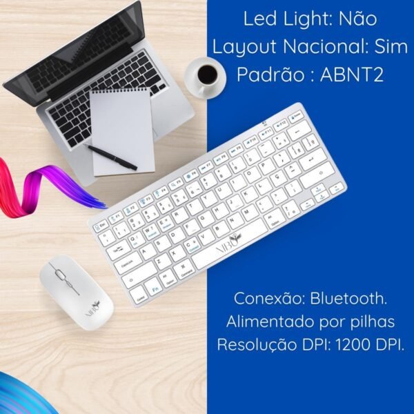 Teclado e mouse sem fio bluetooth, para tablet e celular, teclado para celular, notebook para teclado para, teclado para ipad, teclado para tablet, teclado para scritório abnt2 - Image 3