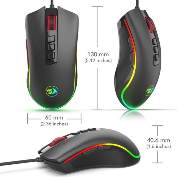 Mouse Gamer Redragon Cobra, Chroma RGB, 10000DPI, 7 Botões, Preto - Image 3