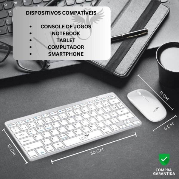 Teclado e mouse sem fio bluetooth, para tablet e celular, teclado para celular, notebook para teclado para, teclado para ipad, teclado para tablet, teclado para scritório abnt2 - Image 2