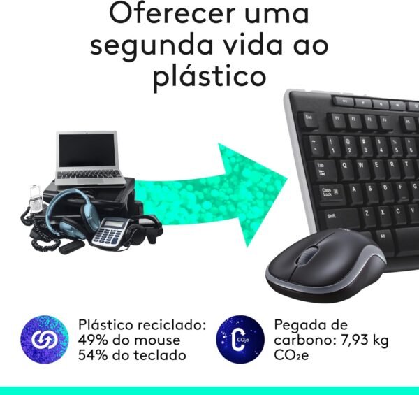 Combo Teclado e Mouse Sem Fio Logitech Mk270 Com Teclas de Míndia de Fácil ACESSO, CONEXÃO USB, PILHAS Inclusas E Layout ABNT2 - Image 4