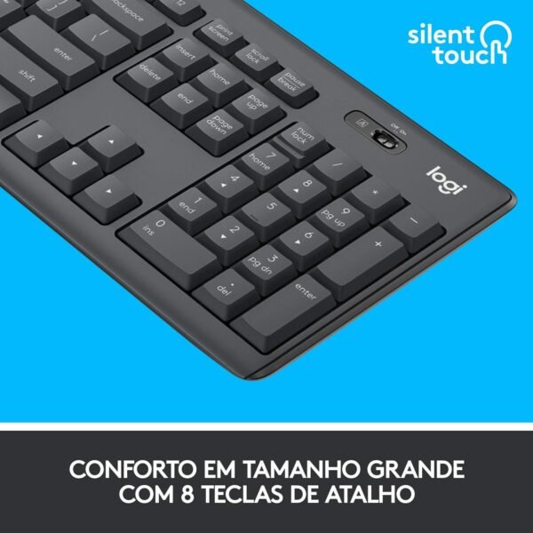 Combo Teclado e Mouse sem fio Logitech MK295 com Digitação e Clique Silencioso, Teclas de Mídia de Fácil Acesso, Conexão USB, Pilhas Inclusas e Layout ABNT2 - Image 4