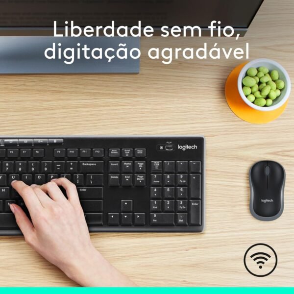 Combo Teclado e Mouse Sem Fio Logitech Mk270 Com Teclas de Míndia de Fácil ACESSO, CONEXÃO USB, PILHAS Inclusas E Layout ABNT2 - Image 2