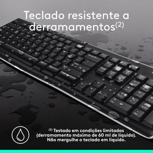 Combo Teclado e Mouse Sem Fio Logitech Mk270 Com Teclas de Míndia de Fácil ACESSO, CONEXÃO USB, PILHAS Inclusas E Layout ABNT2 - Image 5