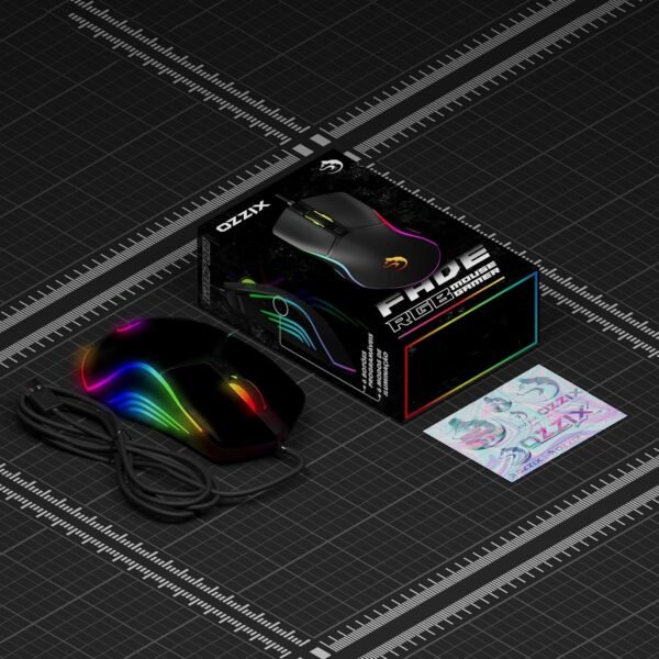 Mouse Gamer Fade RGB 8000DPI Com Software 7 Botões Programáveis ​​DPI Ajustável Sensor Gamer Ozzix para PC Notebook PS4 PS5 Xbox - Image 6
