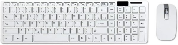 Kit Teclado ABNT2 e Mouse Sem Fio Branco K-06 Wireless USB Ultra Slim - Strong Tech