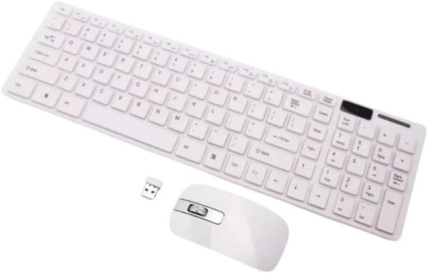 Kit Teclado e Mouse Sem Fio sem fio 2.4g, compacto Ultra Slim 10 metros de Alcance (Branco)
