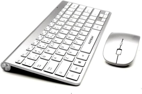 Mini Kit Teclado Sem Fio E Mouse USB 2.4GHz Sem fio Super Compacto Premium abnt2 letra Ç Ç Computador Notebook Branco até 1600dpi
