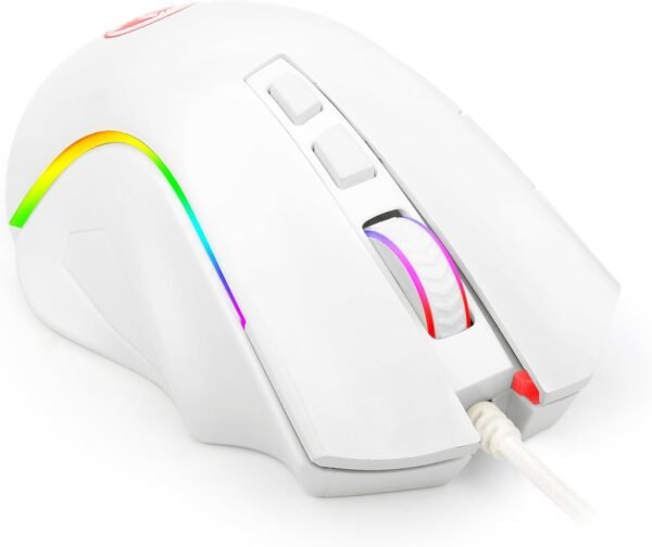 Gamer Redragon Mouse Griffin Branco Com Led RGB - M607W, Unico - Image 3