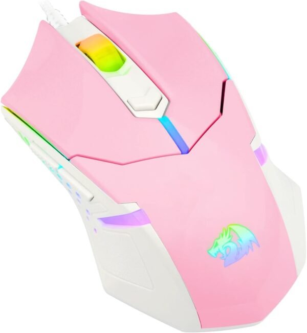Jogador de mouse redragon centrophorus rgb rosa com Branco - Image 4