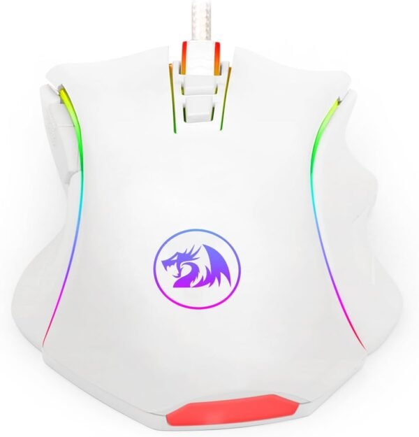 Gamer Redragon Mouse Griffin Branco Com Led RGB - M607W, Unico - Image 6