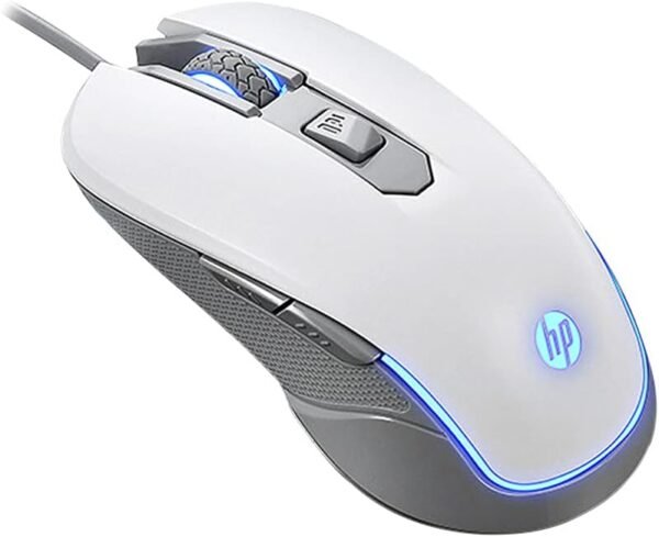 HP Mouse USB Gamer M200 Branco 2400dpi com LED Cabo USB de 1,8m com 6 botões 4qm89aa - Image 3