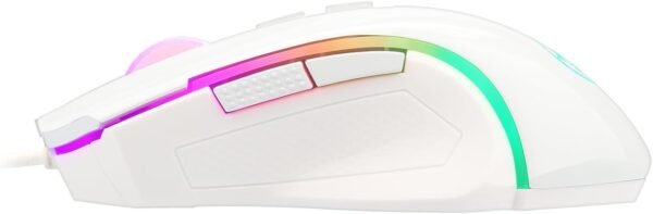 Gamer Redragon Mouse Griffin Branco Com Led RGB - M607W, Unico - Image 8