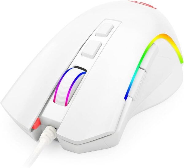 Gamer Redragon Mouse Griffin Branco Com Led RGB - M607W, Unico - Image 2