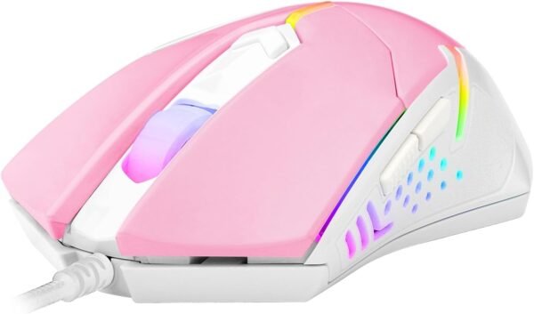 Jogador de mouse redragon centrophorus rgb rosa com Branco - Image 2