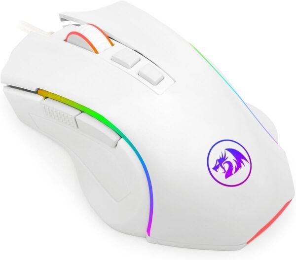 Gamer Redragon Mouse Griffin Branco Com Led RGB - M607W, Unico - Image 4