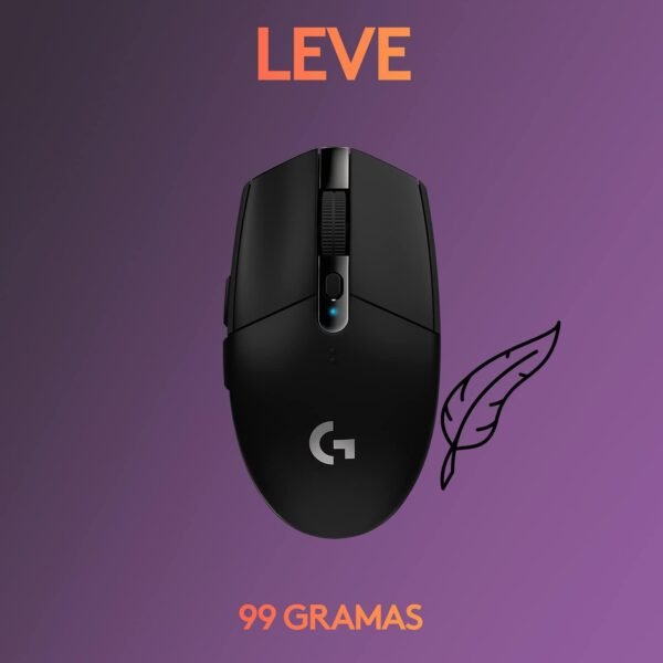 Mouse Gamer Sem Fio Logitech G305 LightSpeed ​​com 6 Botões Programaveis e até 12.000 dpi - Preto - Image 5