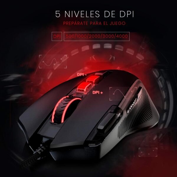 Gamer Redragon Predator RGB M612-RGB, Preto - Image 3