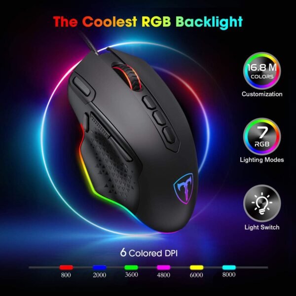 Mouse Gamer T Dagger Bettle RGB 4800DPI PRETO T-TGM305 - Image 2