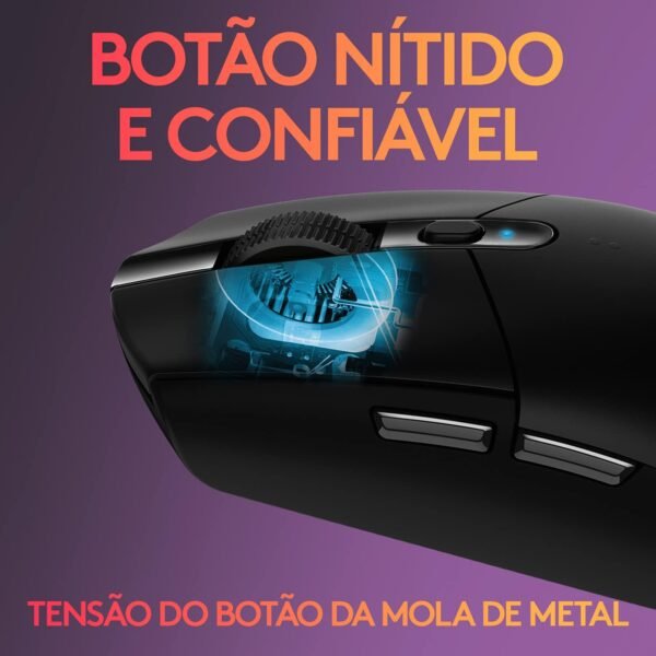 Mouse Gamer Sem Fio Logitech G305 LightSpeed ​​com 6 Botões Programaveis e até 12.000 dpi - Preto - Image 7