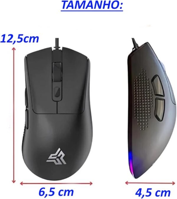 Gamer de mouse 7 botões 7200 dpi ergonomico USB LED RGB anúbis KP-MU021 - Image 4