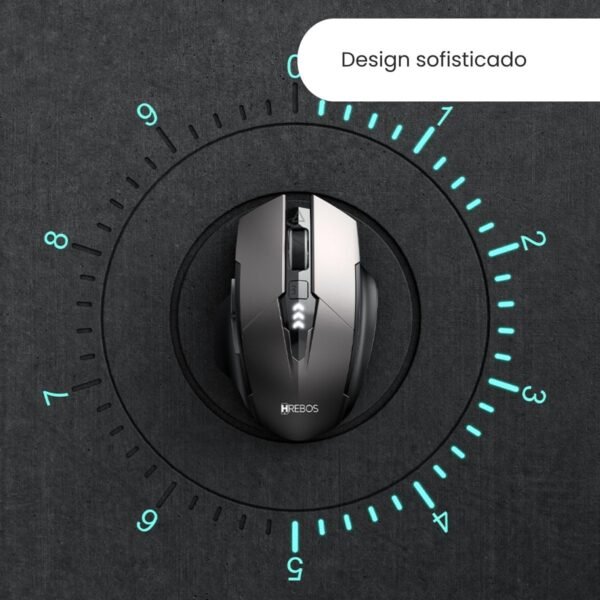 Mouse Gamer USB Bluetooth Sem Fio sem fio Recarregavel com 6 botões 1600 dpi Bateria 500mAh - Image 6