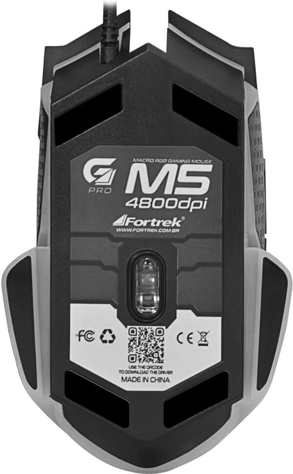 Mouse Gamer Pro M5 4800 dpi preto fortrek - Image 3
