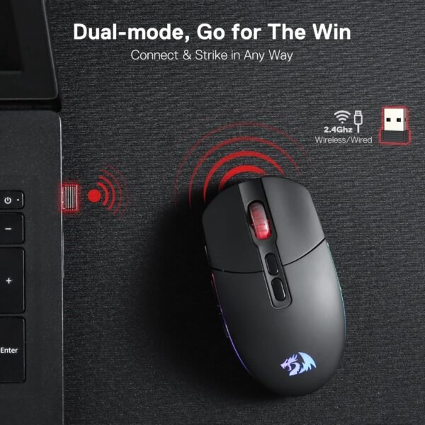Mouse SEM Fio Redragon Invader pro preto - Image 3