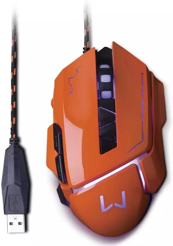 Mouse Gamer Warrior Ivor 3200dpi 7 Botões Controle DPI Laranja - MO263