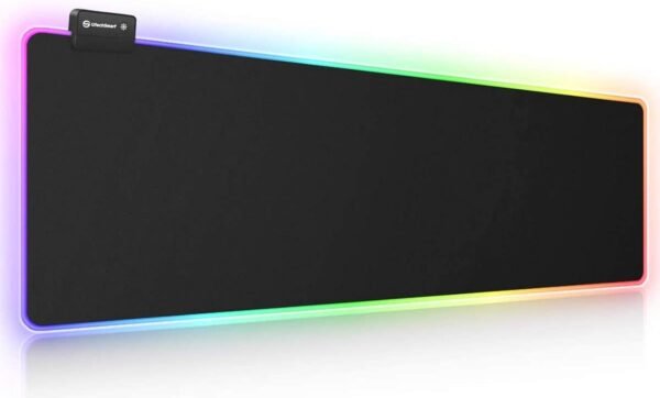 Mouse pad para jogos rgb, utechsmart mouse pad grarte Estendido macio com 14 modos de iluminação, 2 níveis de brilho, mousepads para teclado de computador 800 x 300 mm / 31,5 × 11,8 polegadas.