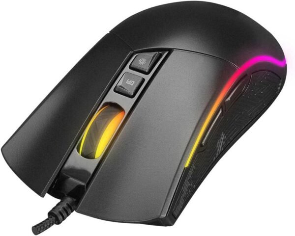 HP Mouse Gamer USB M220 Sensor preto ptico spcp199 Resolução até 4800 dpi e iluminação rgb Grande 7 Botões Cabo de 1,5m 1qw51aa - Image 3