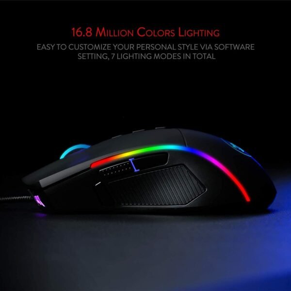 Redragon Mouse Gamer M721-Pro Lonewolf 2 Preto, Unico - Image 5