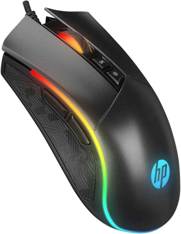 HP Mouse Gamer USB M220 Sensor preto ptico spcp199 Resolução até 4800 dpi e iluminação rgb Grande 7 Botões Cabo de 1,5m 1qw51aa - Image 2