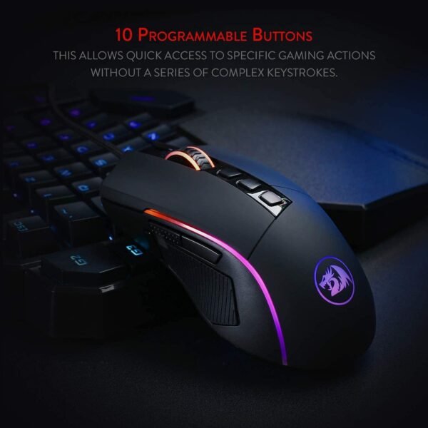 Redragon Mouse Gamer M721-Pro Lonewolf 2 Preto, Unico - Image 9