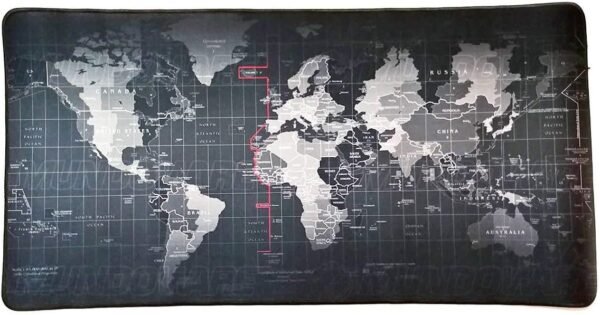 Mouse Pad Gamer Extra Grande 700x350x3mm Bordas Costuradas e Base Antiderrapante Exbom MP7035C MAPA Mundi - Image 4