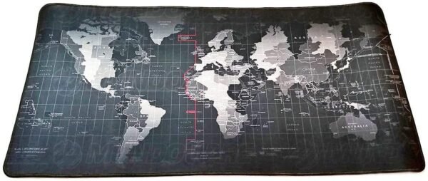 Mouse Pad Gamer Extra Grande 700x350x3mm Bordas Costuradas e Base Antiderrapante Exbom MP7035C MAPA Mundi - Image 3