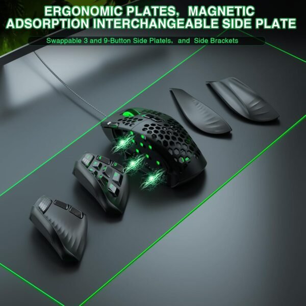 Corbobo Mouse para jogos solakaka sm809 mmo rgb com 9 botões mais laterais, sensor ptico ergonômico de 22800 dpi de alta precisão, 16 atalhos macro programasiveis personalizados, remaperação de mouse para mouse - Image 7