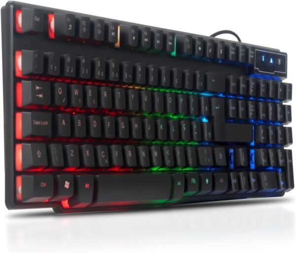Kit Teclado Gamer semi mecanico pc ps4 abnt2 fone fone de ouvido jogador estéreo e mouse led 3200 dpi para jogos ps4 ps5 notebook para jogadores… - Image 4