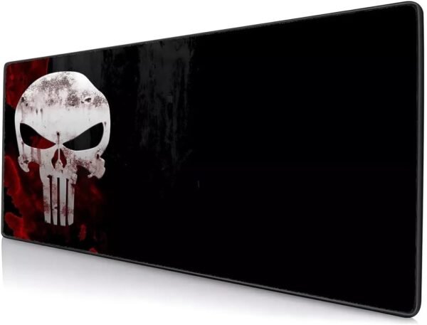Mouse pad extra grande 700x350x3mm base de jogadores antiderrapante e bordas costuradas preto com bandeira do crânio - Image 4