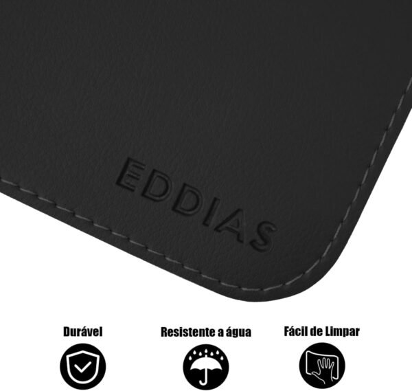 Mousepad Pad Pad Eddias em Couro Ecologico 70x30cm - (Preto) - Image 5