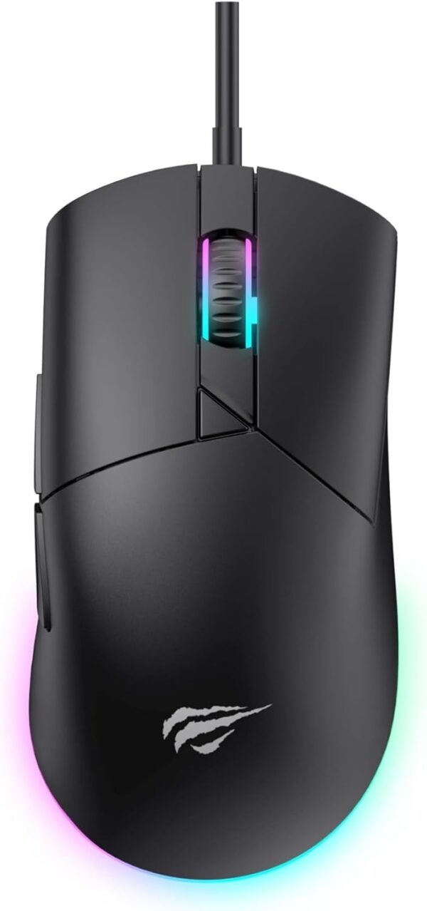 Jogador de mouse Havit MS1038 RGB Programável, 7 Botões, 1200-2400-3200-4800-6400-8000 DPI, USB - Image 2