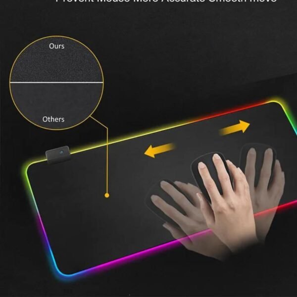 Mouse Pad Gamer LED RGB Grande Estendido Macio com 14 Modos de Iluminação 800mm x 300mm Speed ​​USB - Image 6