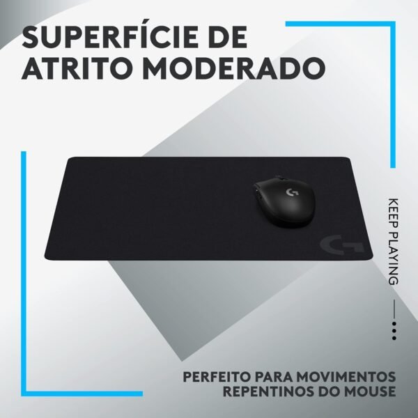 Mouse pad de tecido com base antiderrapante Logitech g240 otimizado para jogos e com superfície de atrito moderado - Image 2
